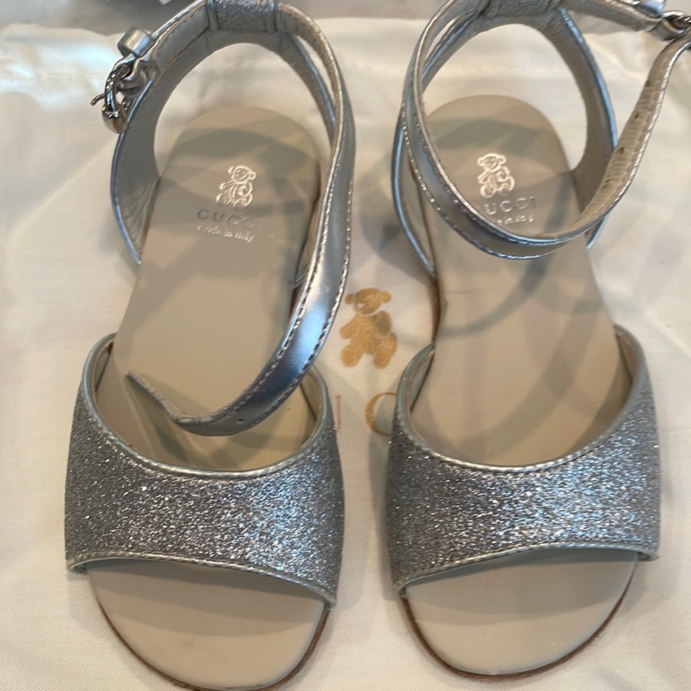 Sliver kid Gucci sandal size23